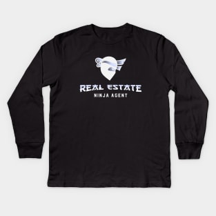 Ninja Real Estate Agent Kids Long Sleeve T-Shirt